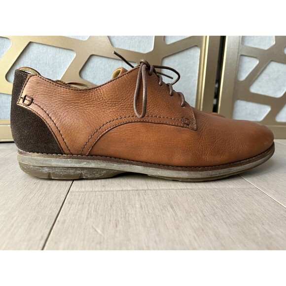 De La Rentis Men Oxford Derby Leather Brown Shoes Sz 10 M - Picture 3 of 13